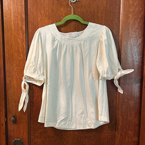 Anthropologie Cream Puff Sleeve Blouse - Picture 1 of 3